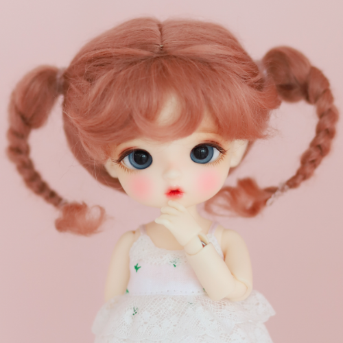 [5-6&quot;] Disco twintails (Mohair)Blond / Ash / Brown / Deep pink