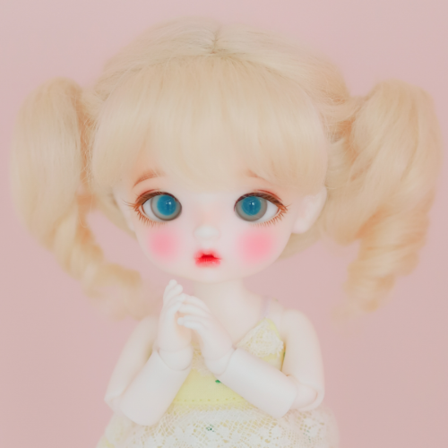 [5-6&quot;] Croissant twintails (Mohair)Blond / Ash / Brown / Deep pink / Pink