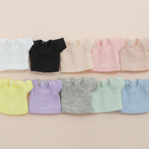 [Chibi/Pocket] Basic Short sleeved T-shirtWhite/Black/Peach pink/Pink/Indie PinkLemon/Violet/Gray/Mint/Sky Blue