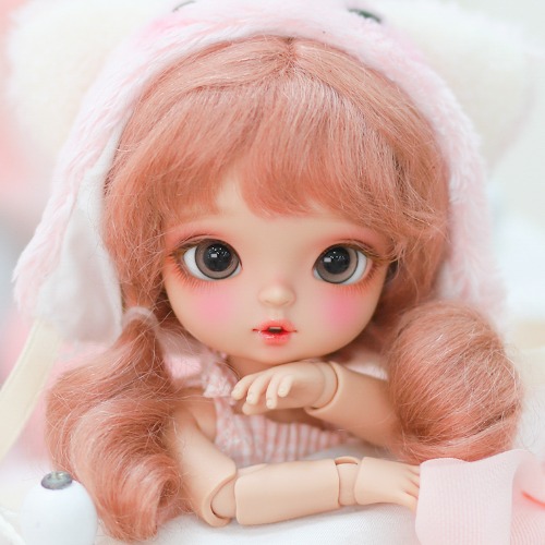 [5-6&quot;] Low loll twintails (Mohair)Blond / Ash / Brown / Deep pink / Pink