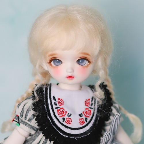 [6-7&quot;] Anna twintails (Mohair)Blond/Ash/Carrot/PinkBrown/Light pink/Ivory white