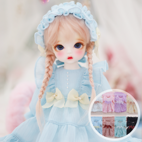 [Bebe] Adorable chiffon dressWhite/Pink/Violet/CreamSky blue/Indie Pink /Mint /Black