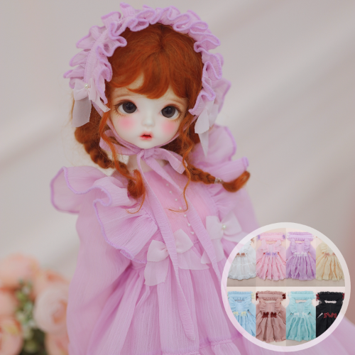 [Mini] Adorable chiffon dressWhite/Pink/Violet/CreamSky blue/Indie Pink /Mint /Black