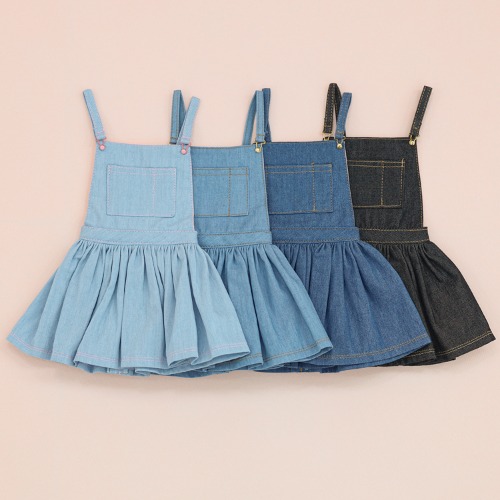 [SD13-16] Overall skirt Ice Blue/Blue/Dark Blue/Black