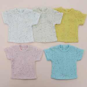 [Mini/Enfant] Popping candy short sleeved T-shirtWhite/Ivory/Mustard/Pink/Sky blue