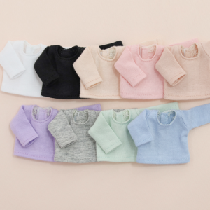 [Chibi/Pocket] Basic Long sleeved T-shirtWhite/Black/Peach pink/Pink/Indie PinkLemon/Violet/Gray/Mint/Sky Blue