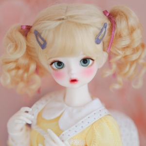 [7-8&quot;] Ribbon twintails (Mohair)Blond / Ash / Brown / Pink